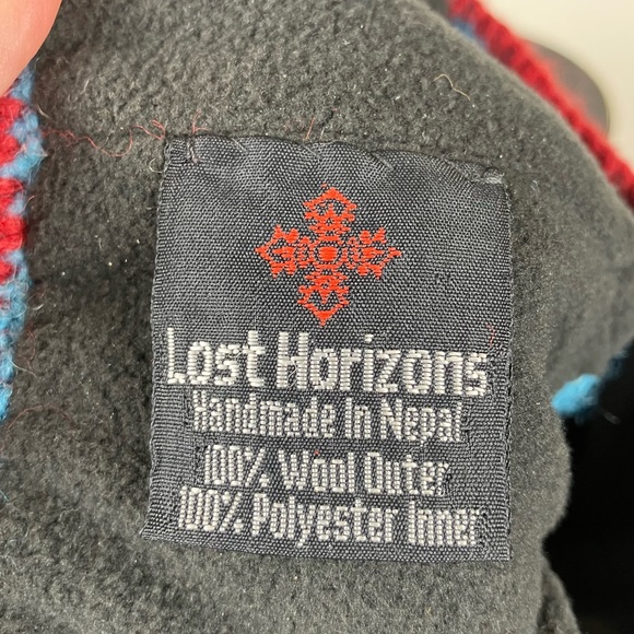 Lost Horizons Winter Ski Hat Ear Flaps Tassels Wool Exterior Handmade in Nepal - Picture 6 of 6